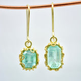 Emerald Squiggle Drop Earrings