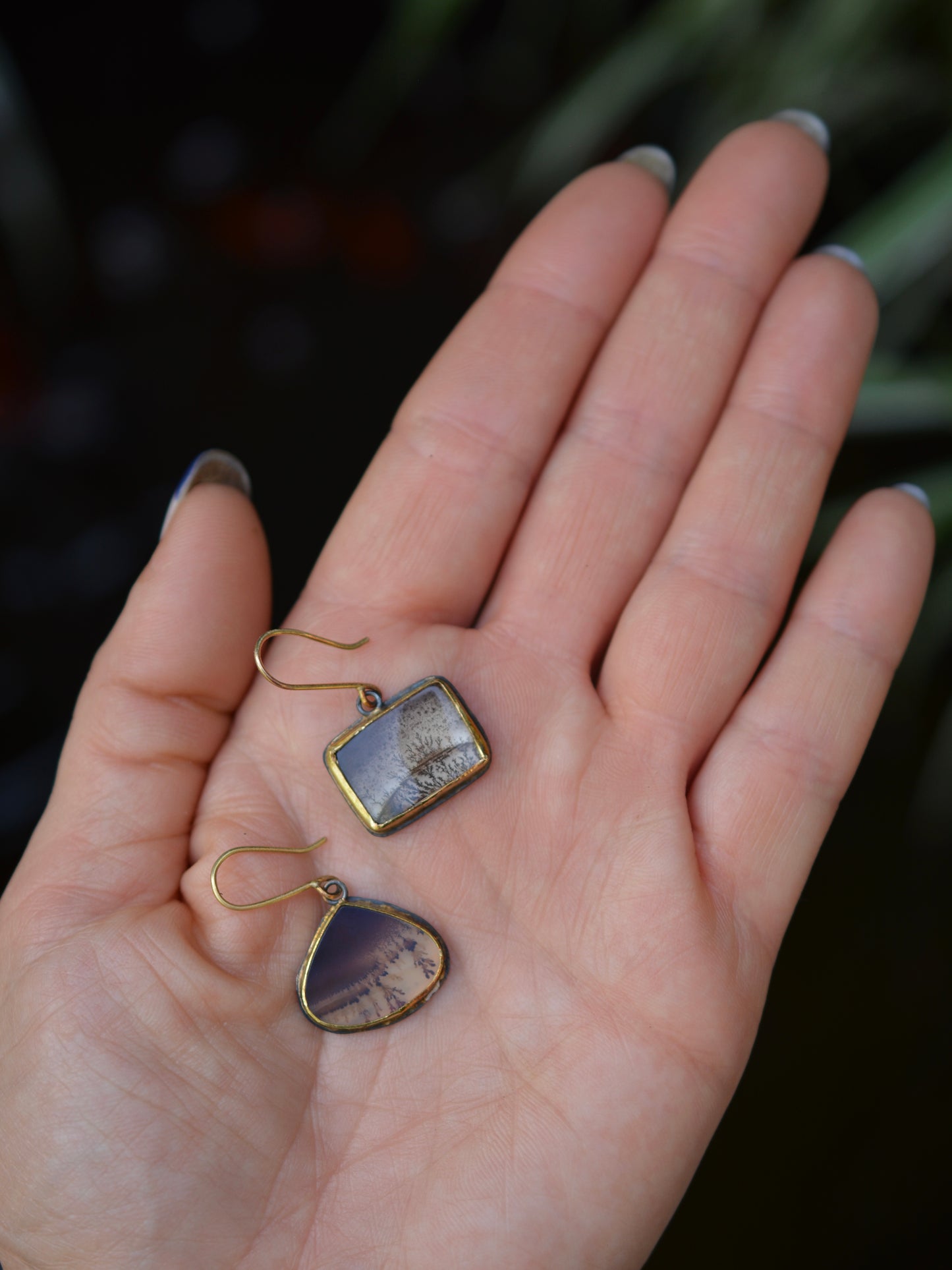 Zen Dendritic Agate Earrings