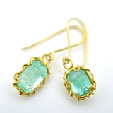 Emerald Squiggle Drop Earrings
