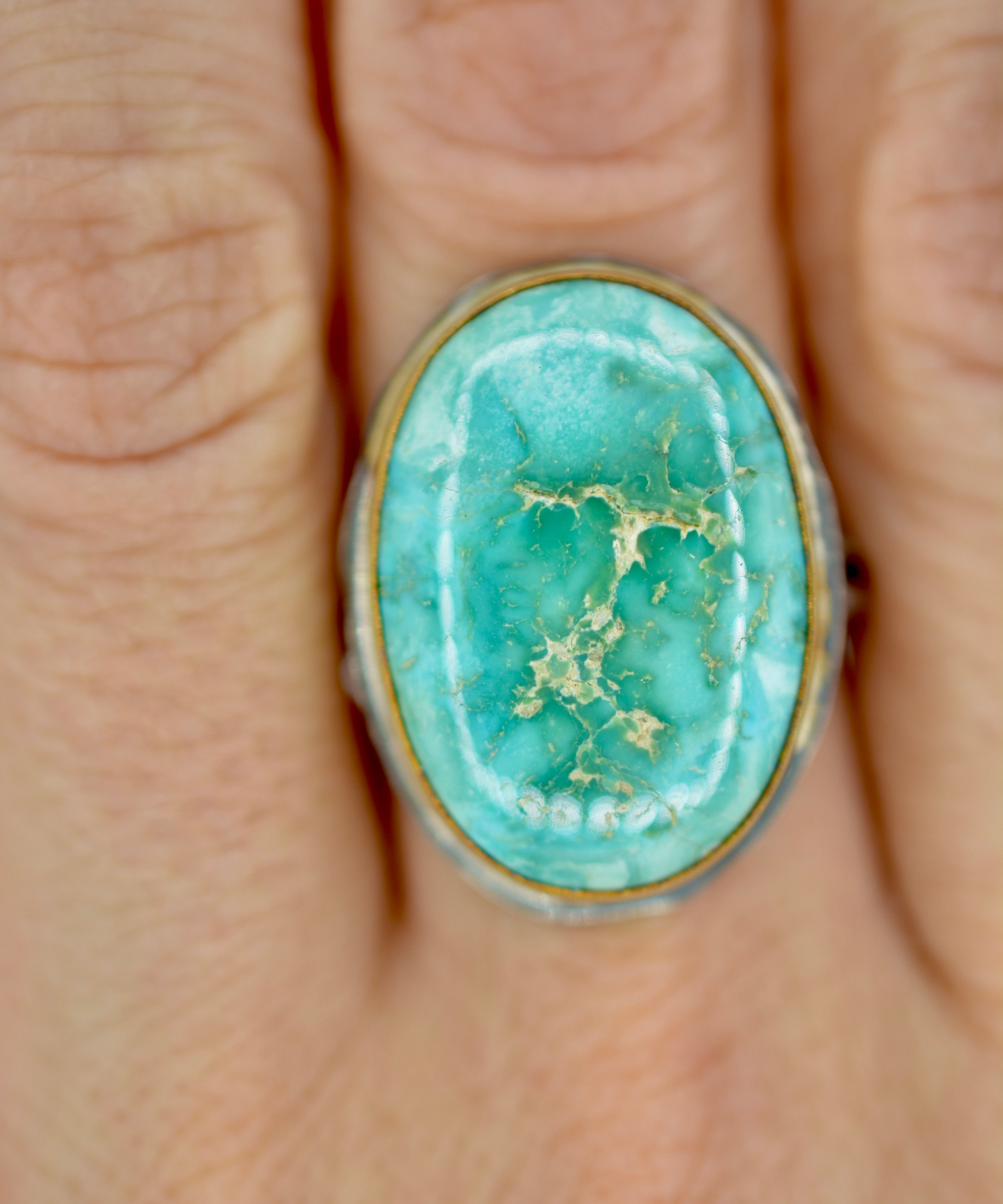 Easter Blue Turquoise Statement Ring