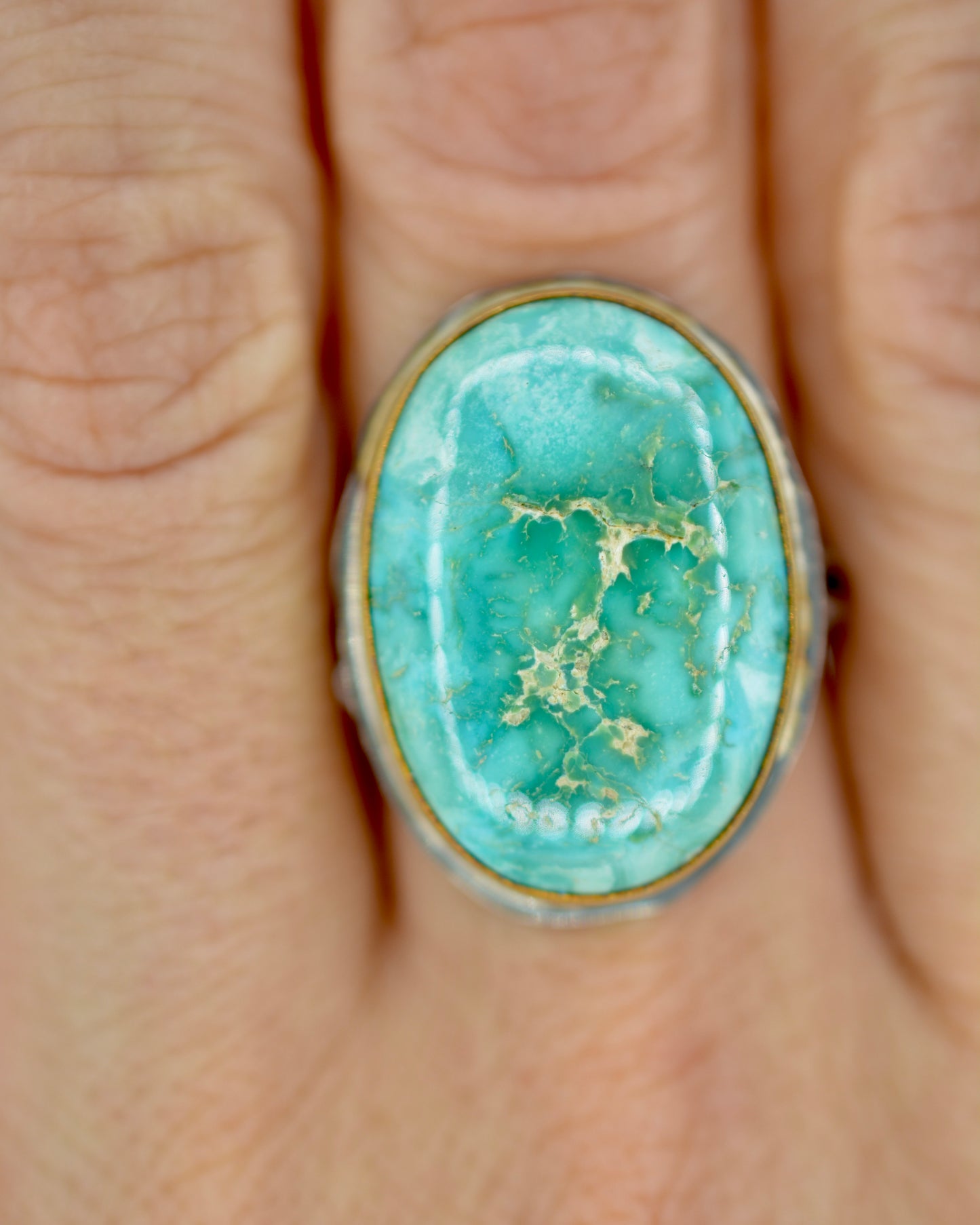 Easter Blue Turquoise Statement Ring