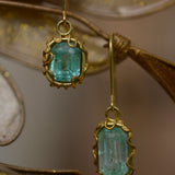 Emerald Squiggle Drop Earrings