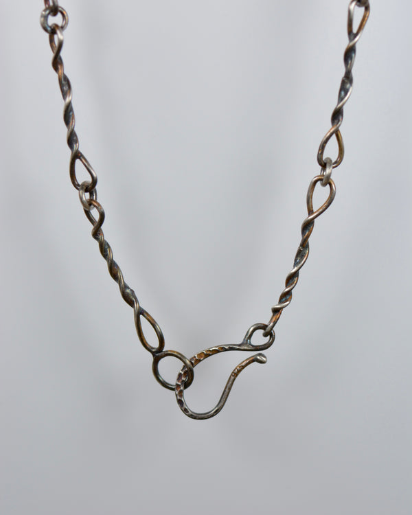 Feathered Dendritic Agate Statement Necklace | Handcrafted Silver & 18k Gold