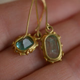 Emerald Squiggle Drop Earrings