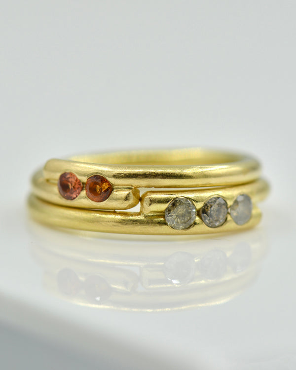 Gemstone Vine Ring 18k Solid Gold