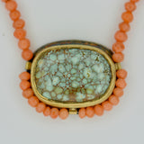 Variscite, Antique Coral & Sapphire Beaded Necklace