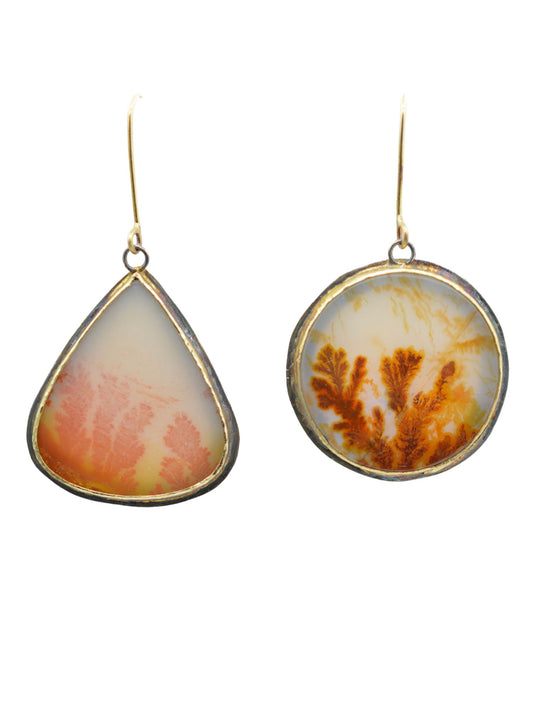 Fiery Dendritic Agate Earrings