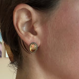 Cognac Bi-Colour Topaz Stud Earrings
