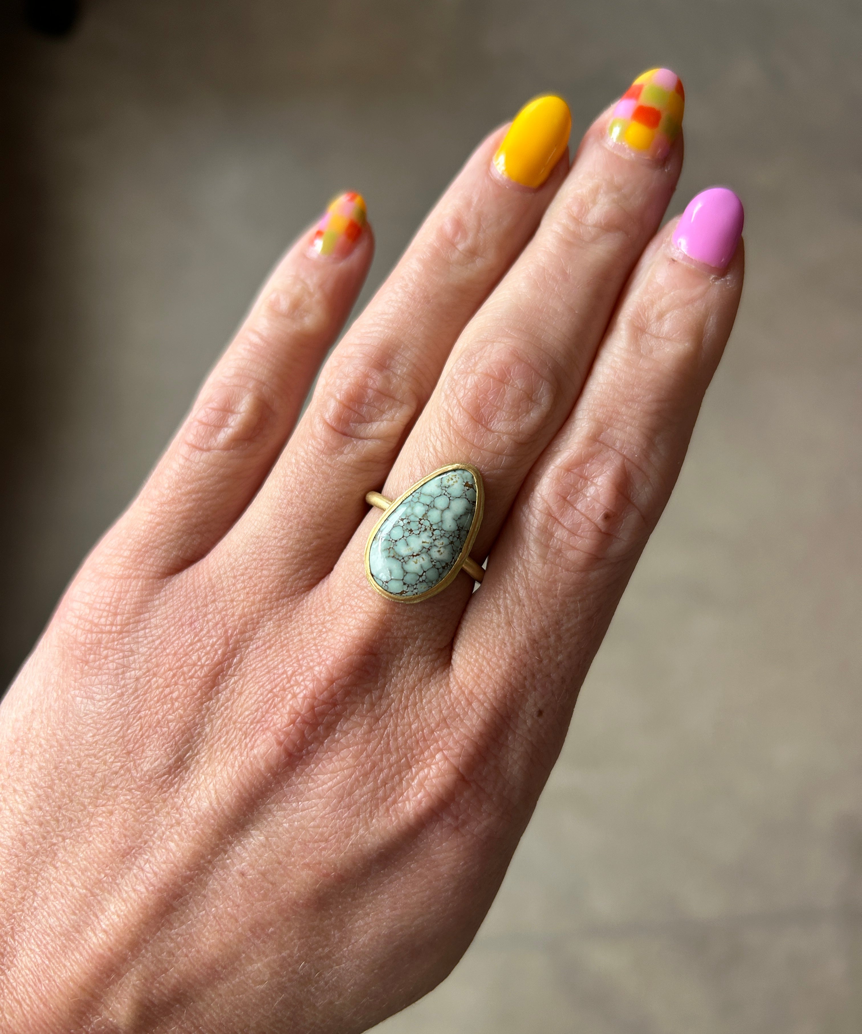 Miss Moffet Variscite Statement Ring