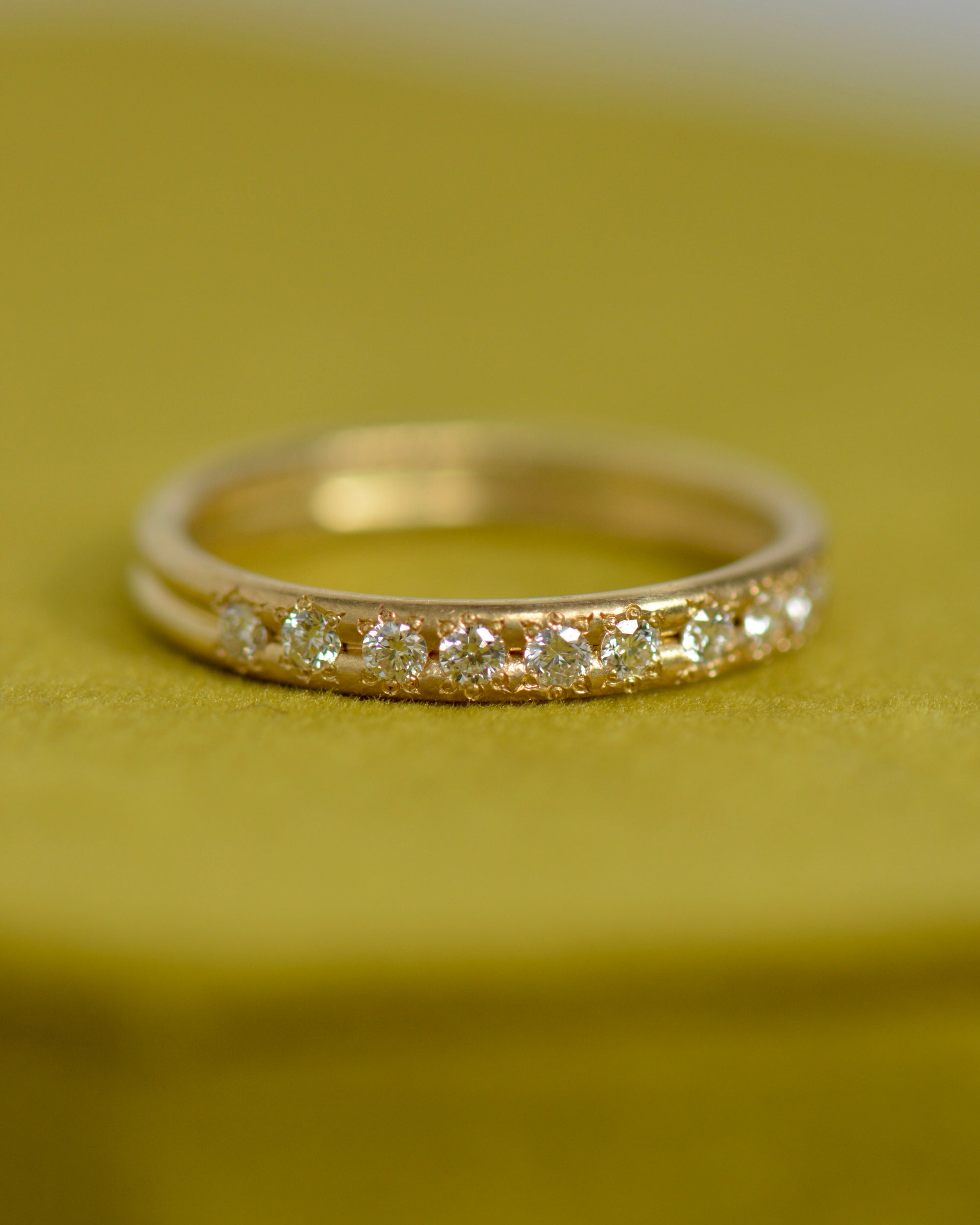 Diamond Half Moon Ring 18k Gold