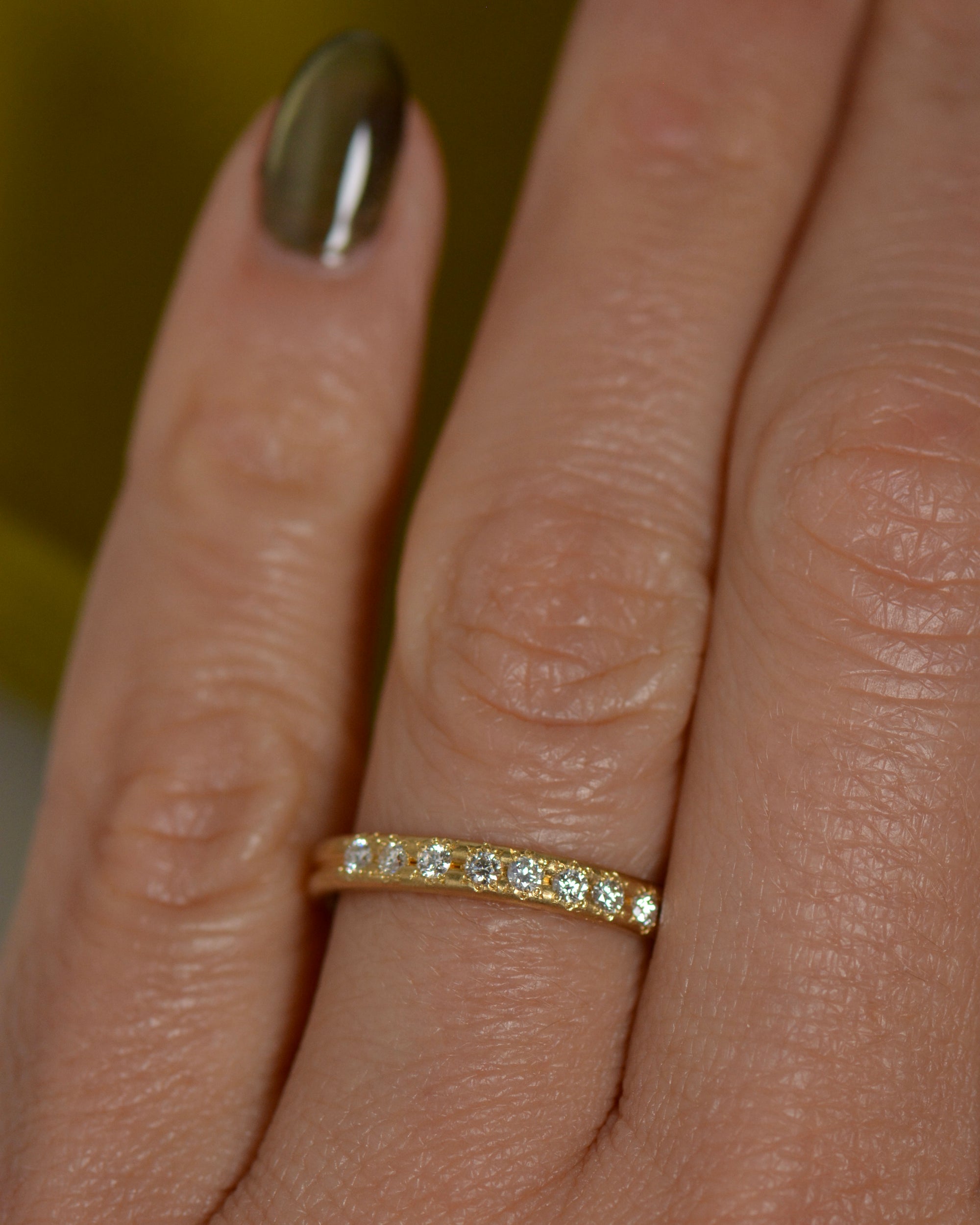 Diamond Half Moon Ring 18k Gold