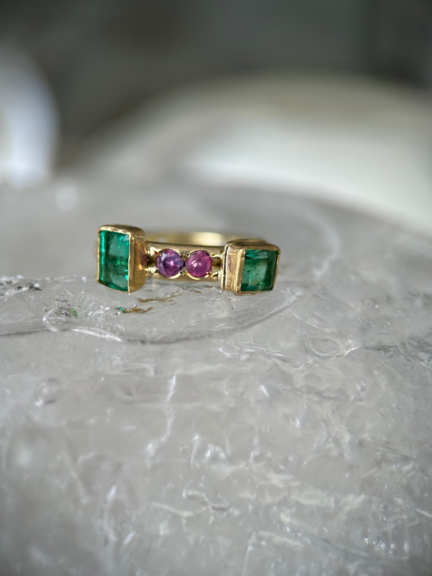 Emerald Seesaw Ring