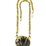 Dendritic Agate & Opal Bead Splotch Statement Necklace