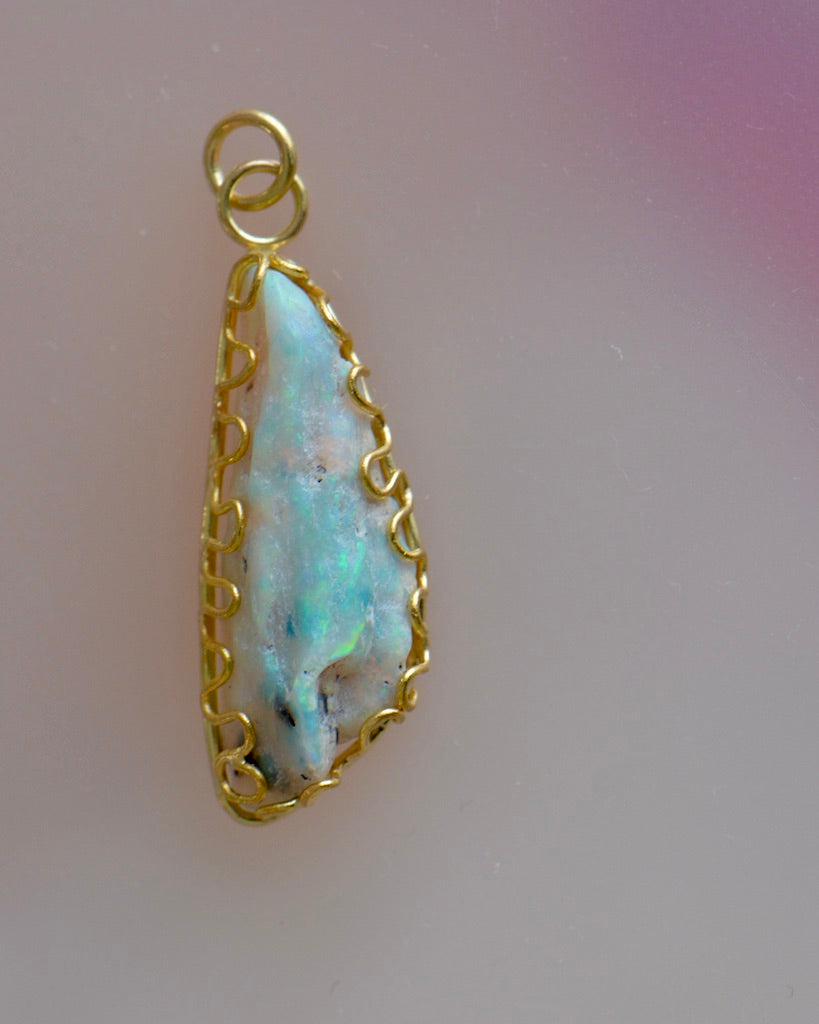 Opal Specimen Squiggle Pendant II