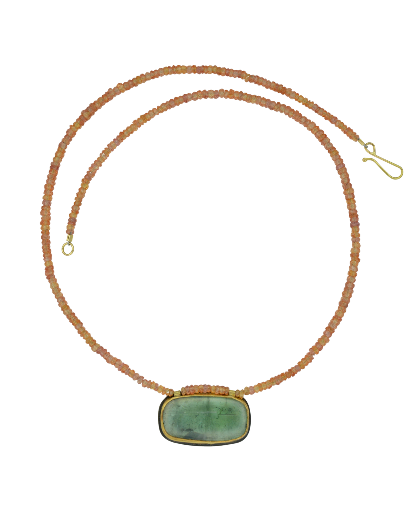 Tourmaline & Sapphire Beaded Necklace | Handcrafted Silver, 22k & 18k Gold