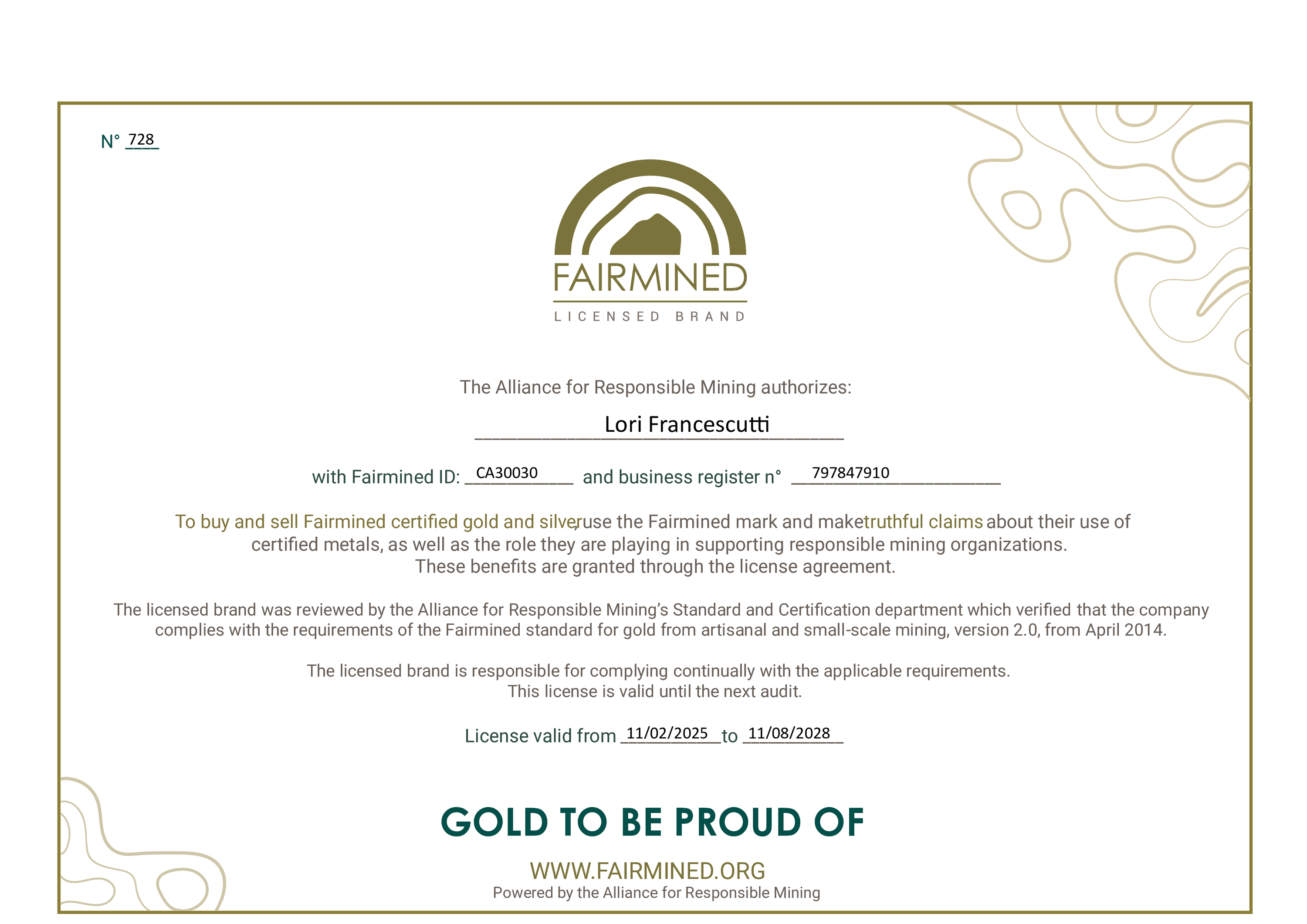 Lori working with gold material