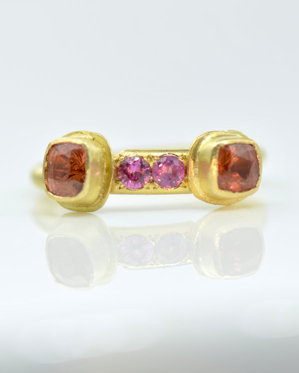 Sapphire Seesaw Ring | Handcrafted 18k Gold