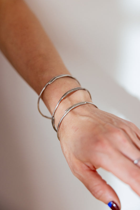 Silver Vine Bangle Stack