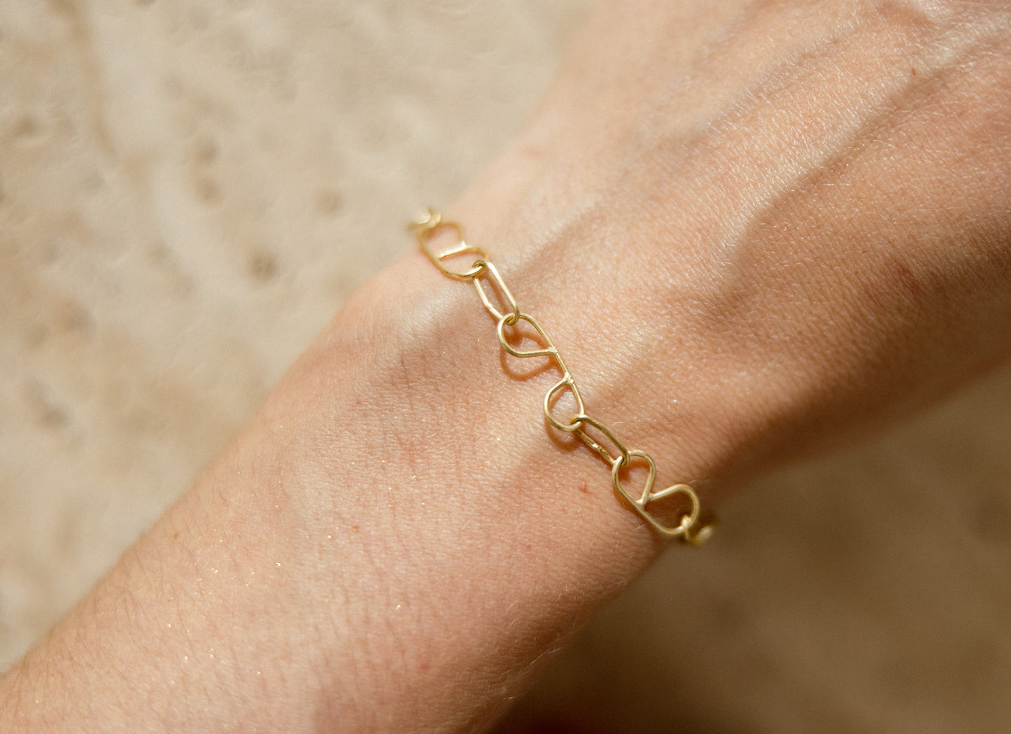 Gold Mini 'B' Chain Bracelet