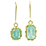 Emerald Squiggle Drop Earrings