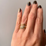 Gemstone Vine Ring 18k Solid Gold