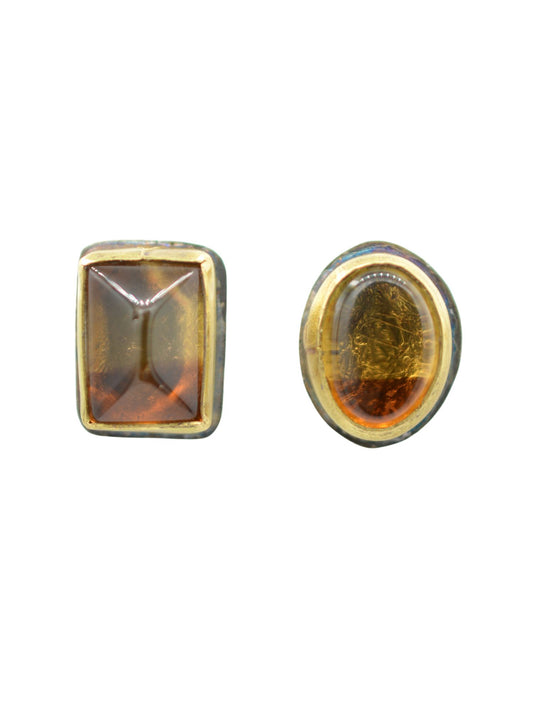 Cognac Bi-Colour Topaz Stud Earrings