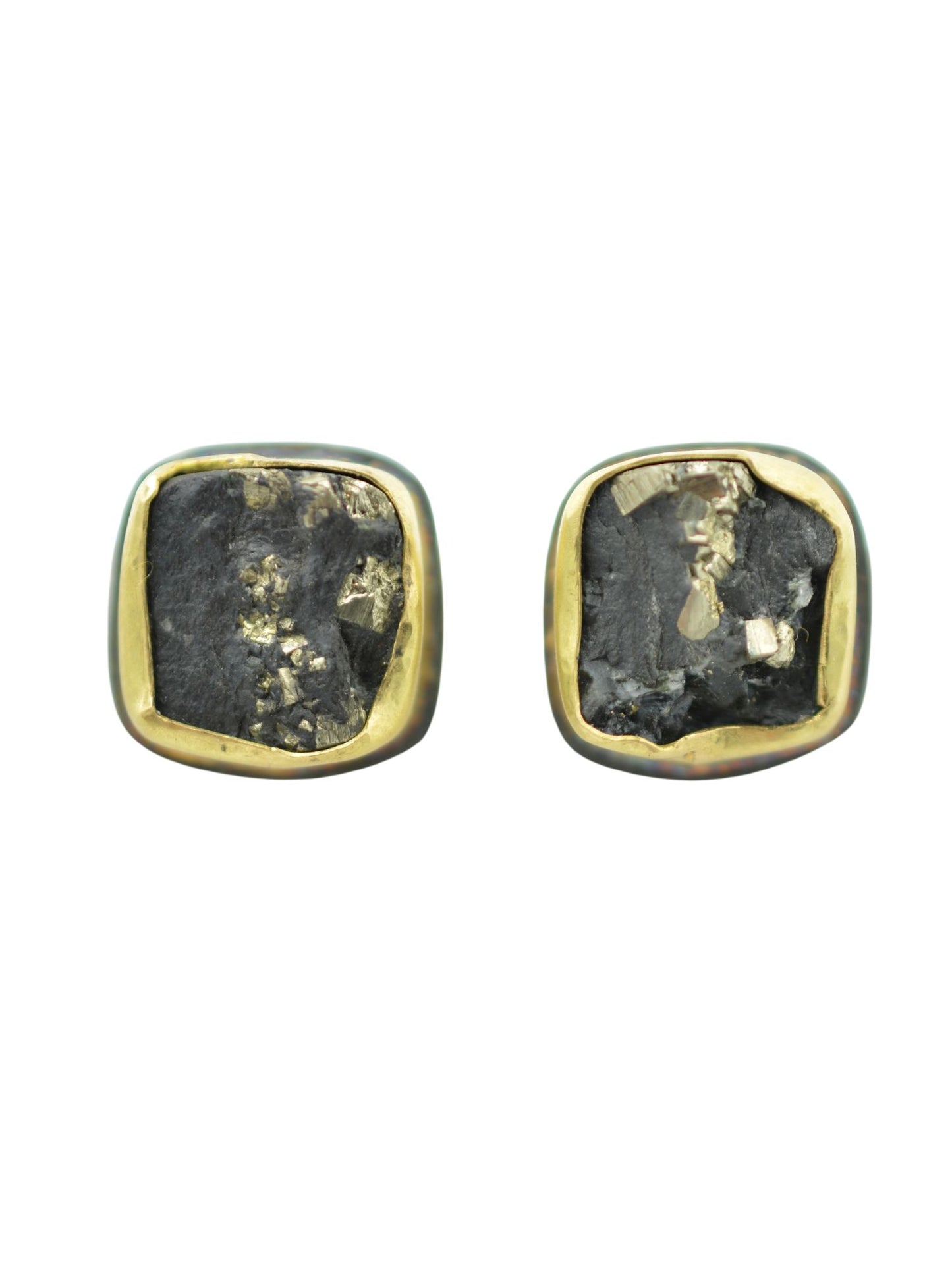 Pyrite Slate Stud Earrings