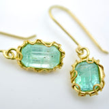 Emerald Squiggle Drop Earrings