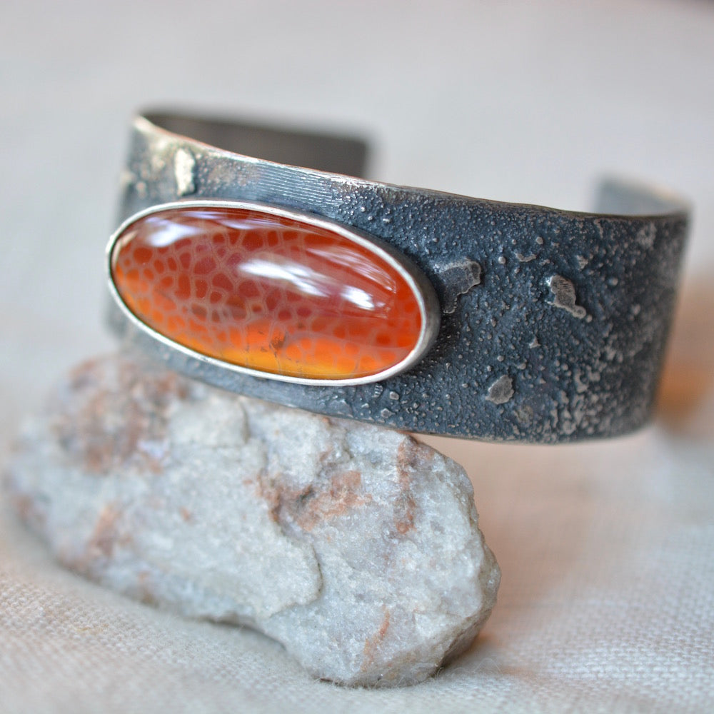 Snakeskin Agate Topography Cuff